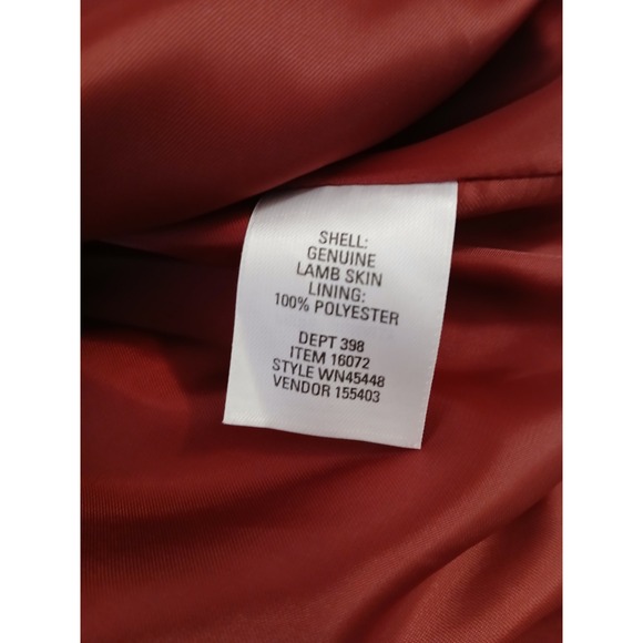 Nordstrom Genuine Lamb Leather Red‎ Blazer Jacket Size M